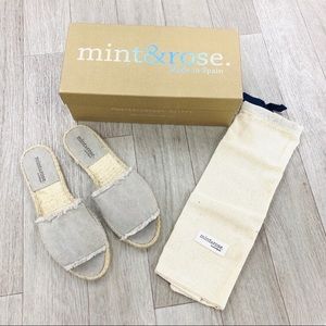 Mint & Rose Beach Canvas Slides NIB